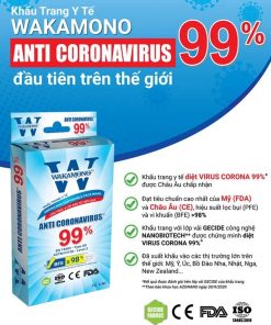 [THÙNG] KHẨU TRANG WAKAMONO DIỆT 99% VIRUS NCOV (4 LỚP, HỘP 10 CÁI) - 170 HỘP/THÙNG (UC-E7FE-2) Giá 7,650,000 / thùng