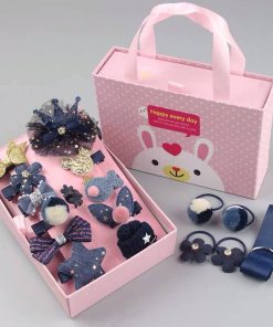 Hộp kẹp tóc 18 CHI TIẾT cho bé gái kèm túi xách LOẠI CAO CẤP