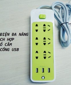 ổ cắm điện đa năng kèm 3 cổng sạc USB