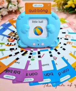 Máy Đọc Thẻ Song Ngữ Anh-Việt hình Gấu (gồm 112 thẻ - 224 Từ Vựng)