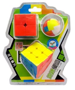 Bộ Rubik 3 trong 1 ép vỉ cao cấp (rubik 3x3x3, rubik 2x2, rubik tròn)