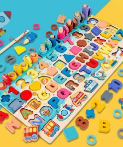 Bộ Đồ Chơi Câu Cá Gỗ 6 in 1 Cho Bé (Bảng lớn 6 dòng)